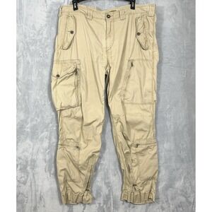 VTG Polo Ralph Lauren Y2K Cargo Khaki Pants Streetwear Utility Grunge 42 x 32
